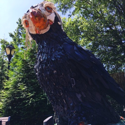 This tufted puffin, made of rubber, plastic, rope and other ocean pollutants, is part of an exhibit at the Washington D.C. National Zoo to raise awareness about ocean pollution.